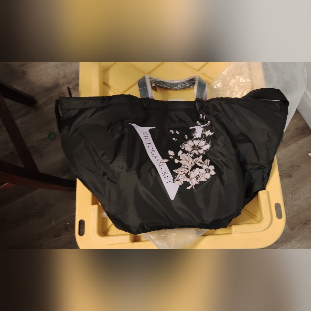 Victoria's Secret Black Floral Tote